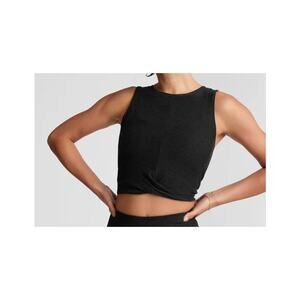 Women's Beyond Yoga Featherweight Center Stage Cropped Tank Small Darkest Night